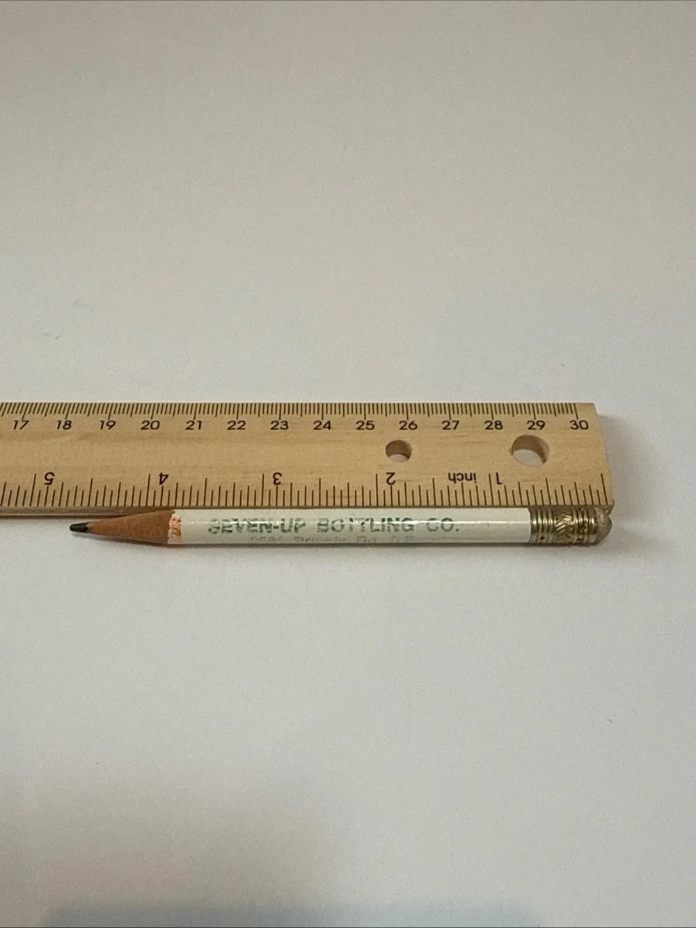 White Promotional Pencil for 7-up bottling Co Salem Oregon used